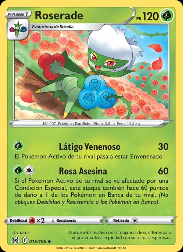 Roserade card in Spanish
