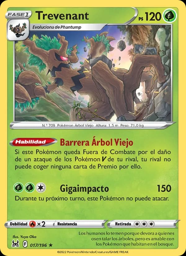 Trevenant card in Spanish