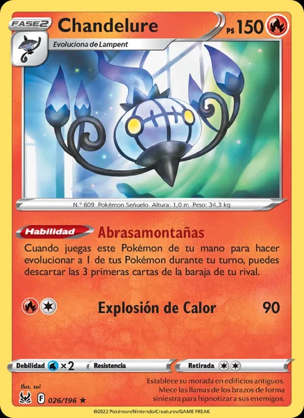 Chandelure card in Spanish