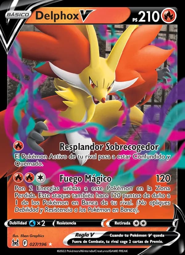 Delphox V card in Spanish