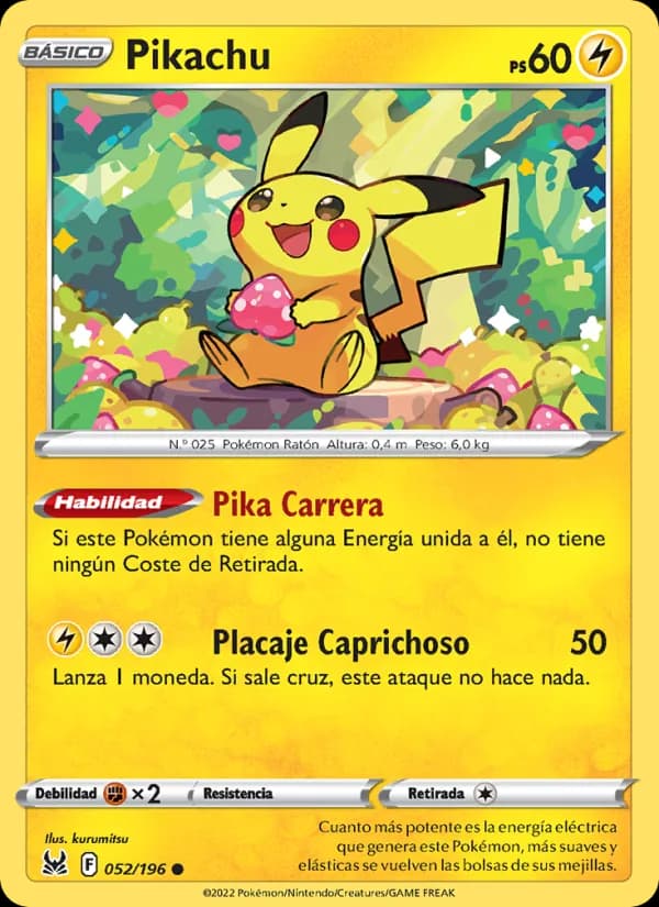 Pikachu card in Spanish