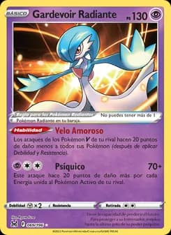 Gardevoir Radiante card in Spanish