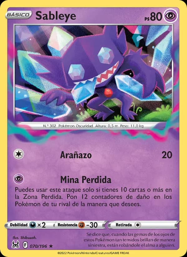 Sableye card in Spanish
