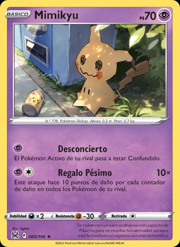Mimikyu card in Spanish