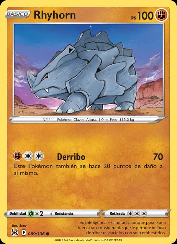 Rhyhorn card in Spanish