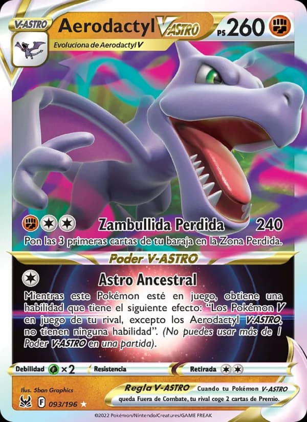 Aerodactyl V-ASTRO card in Spanish