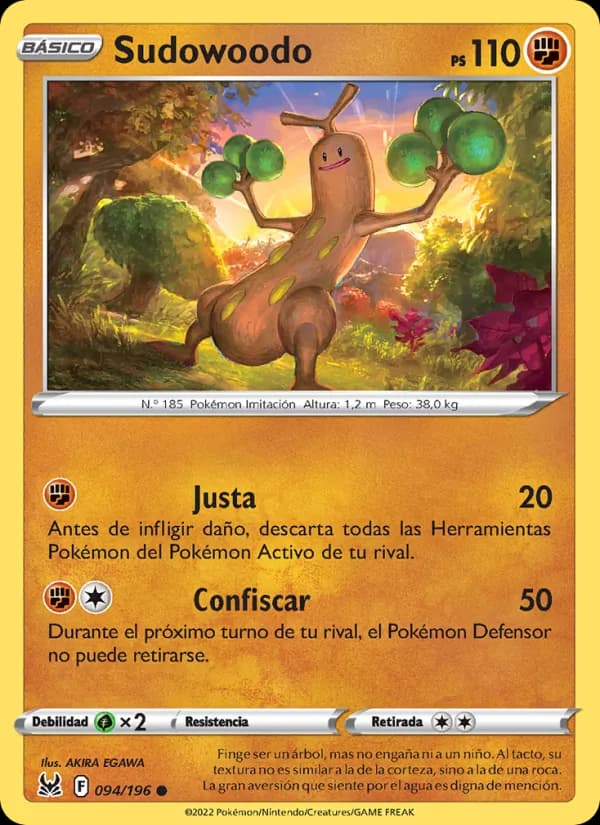 Sudowoodo card in Spanish
