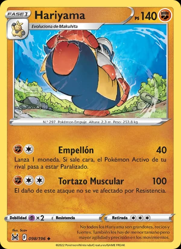 Hariyama card in Spanish