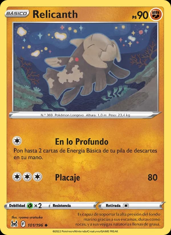 Relicanth card in Spanish