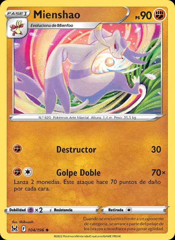 Mienshao card in Spanish