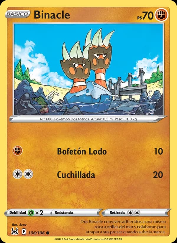 Binacle card in Spanish