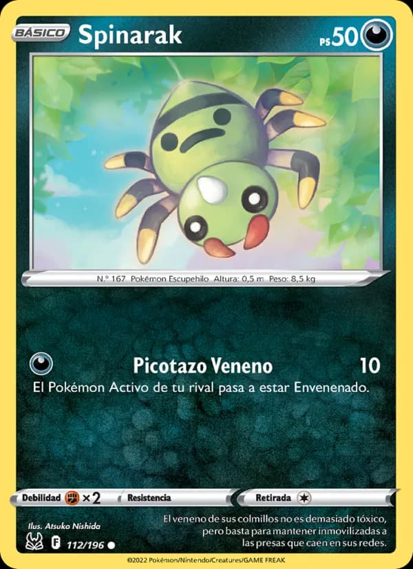 Spinarak card in Spanish