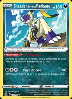 Sneasler de Hisui Radiante card in Spanish