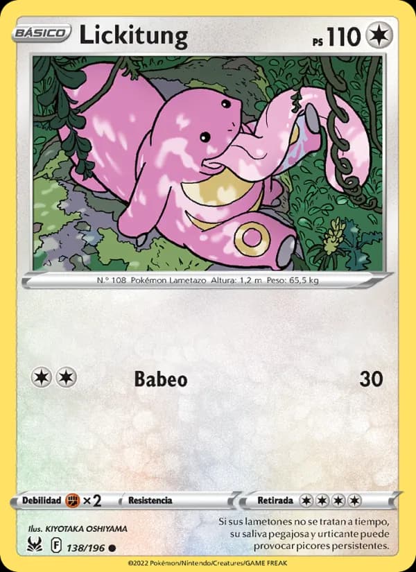 Lickitung card in Spanish