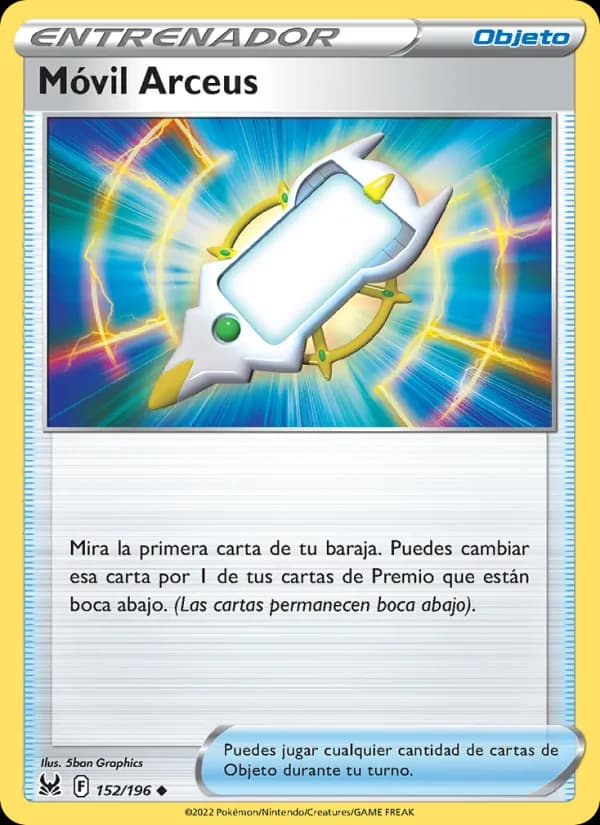 Móvil Arceus card in Spanish