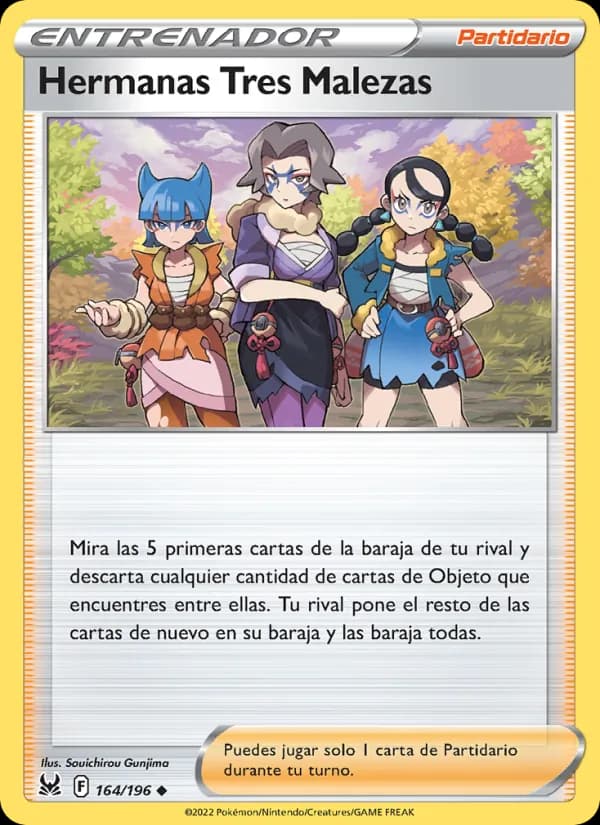 Hermanas Tres Malezas card in Spanish