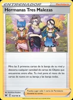 Hermanas Tres Malezas card in Spanish