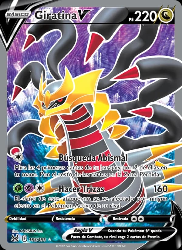 Giratina V card in Spanish