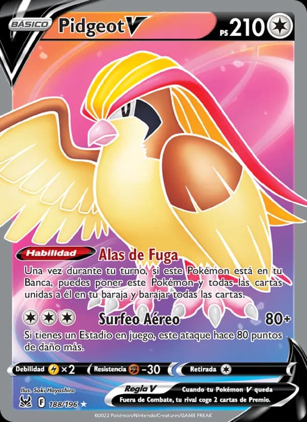 Pidgeot V card in Spanish
