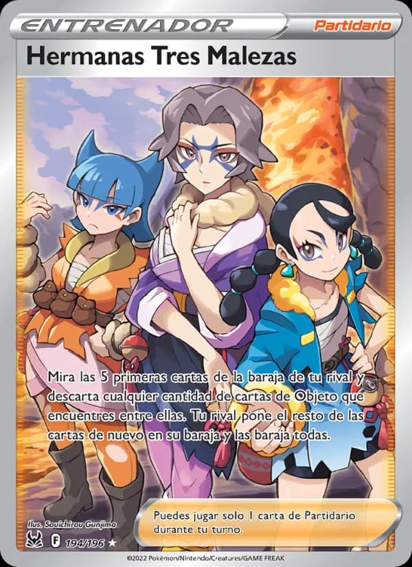 Hermanas Tres Malezas card in Spanish
