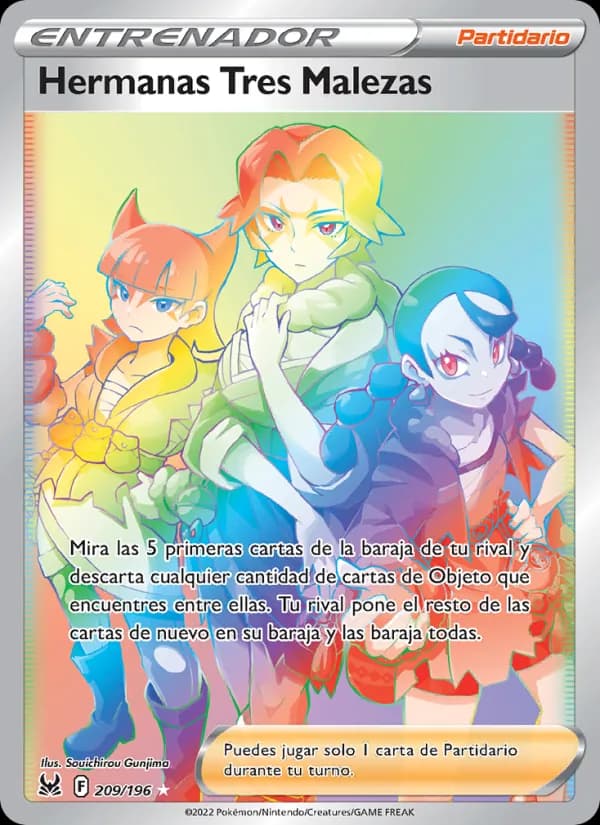 Hermanas Tres Malezas card in Spanish