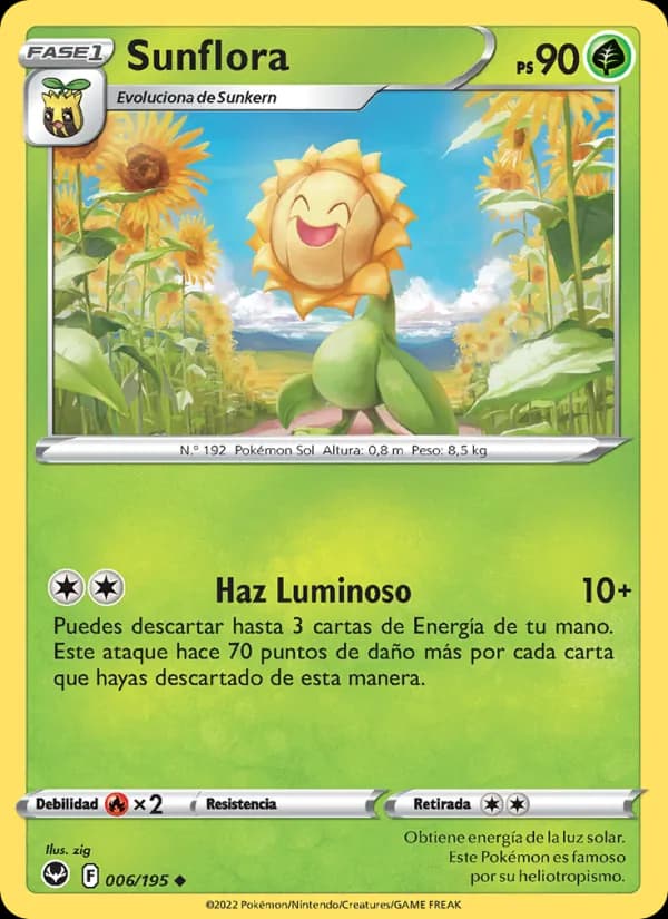 Sunflora card in Spanish