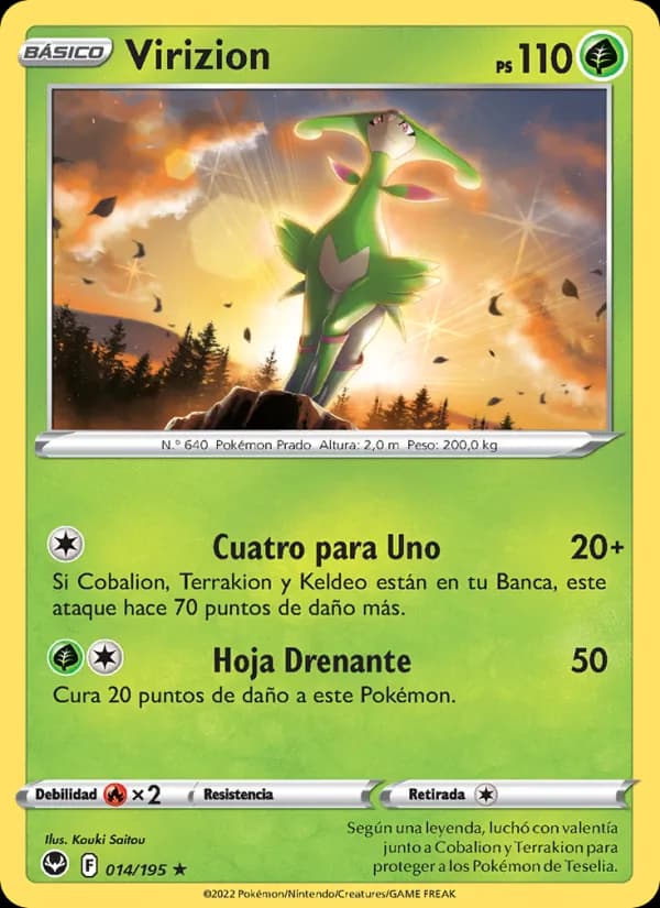 Virizion card in Spanish