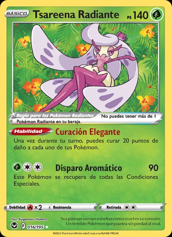 Tsareena Radiante card in Spanish