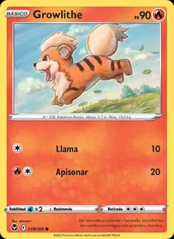 Growlithe card in Spanish