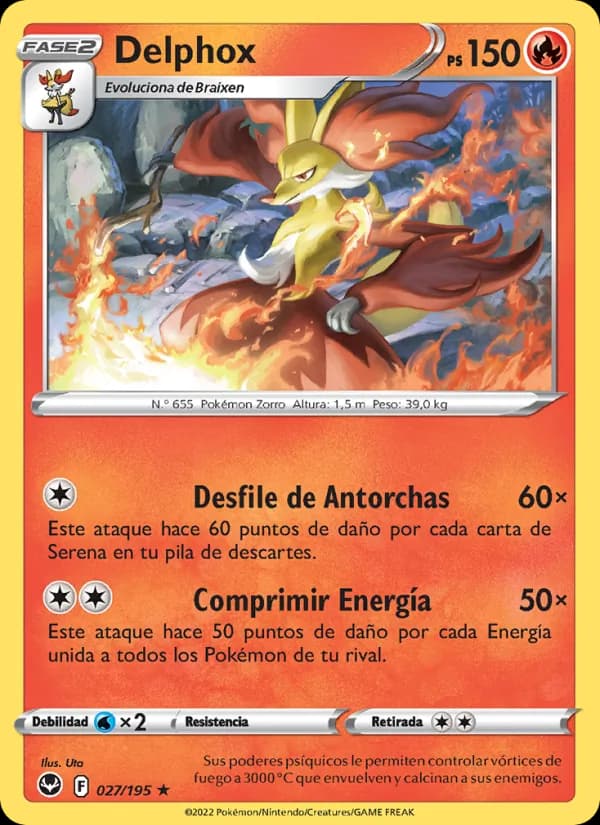 Delphox card in Spanish