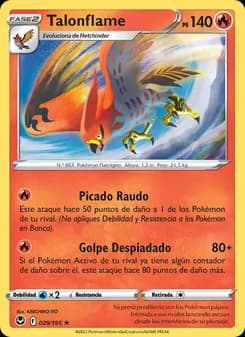 Talonflame card in Spanish