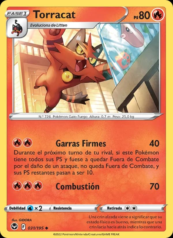 Torracat card in Spanish