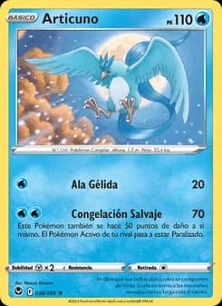 Articuno card in Spanish