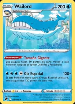 Wailord card in Spanish