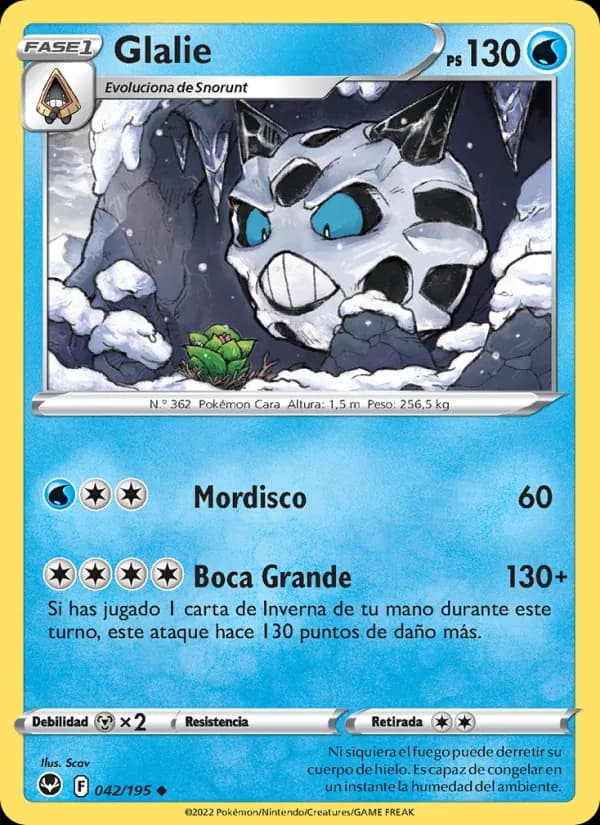 Glalie card in Spanish