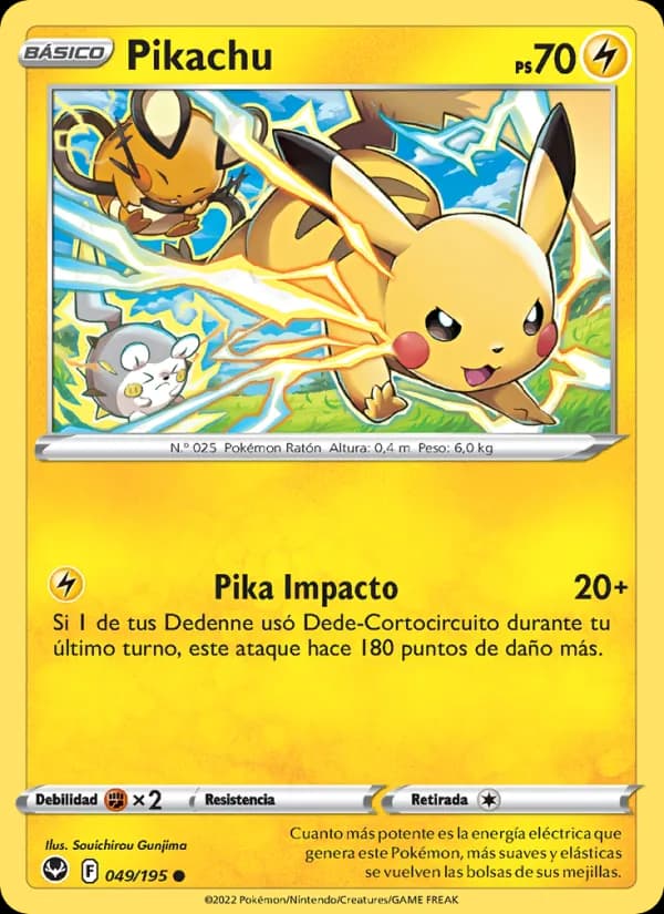 Pikachu card in Spanish