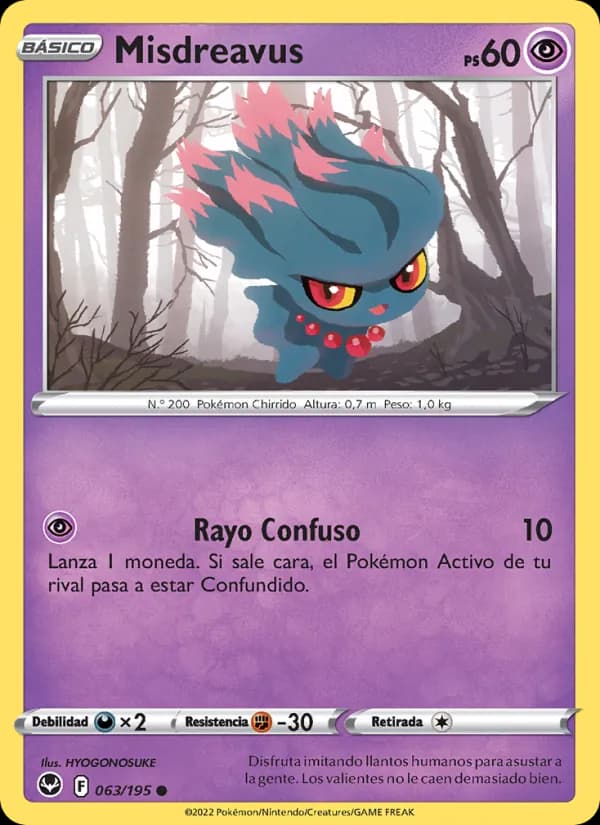 Misdreavus card in Spanish