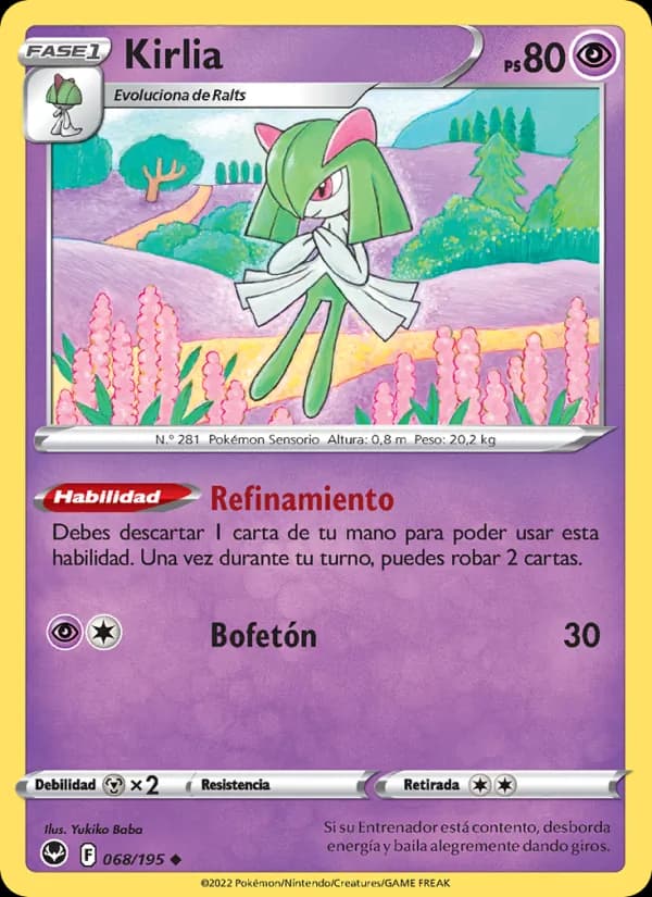 Kirlia card in Spanish
