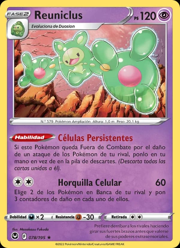 Reuniclus card in Spanish