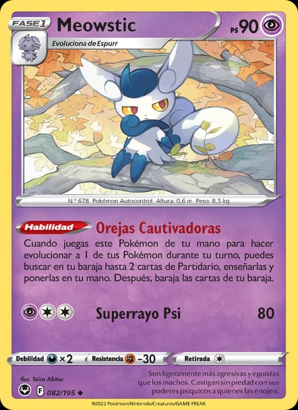 Meowstic card in Spanish