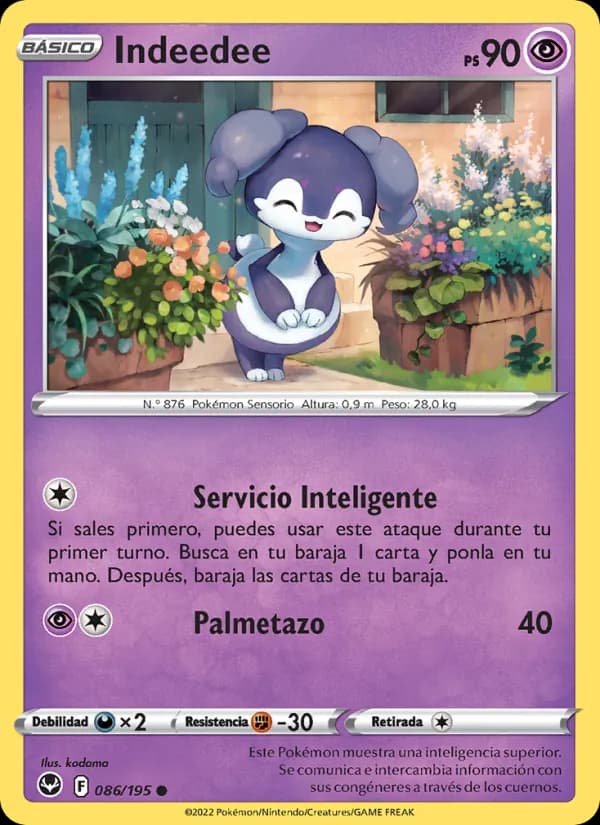 Indeedee card in Spanish
