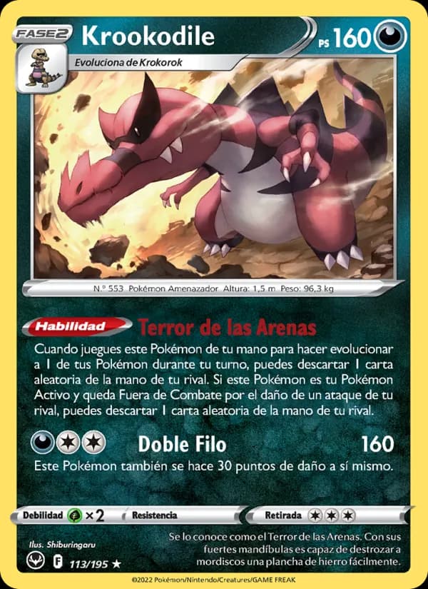 Krookodile card in Spanish