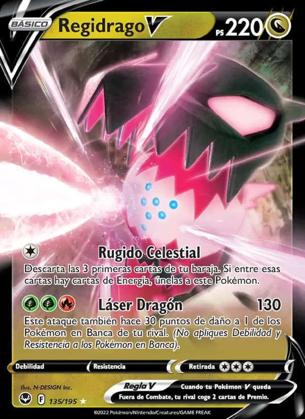 Regidrago V card in Spanish