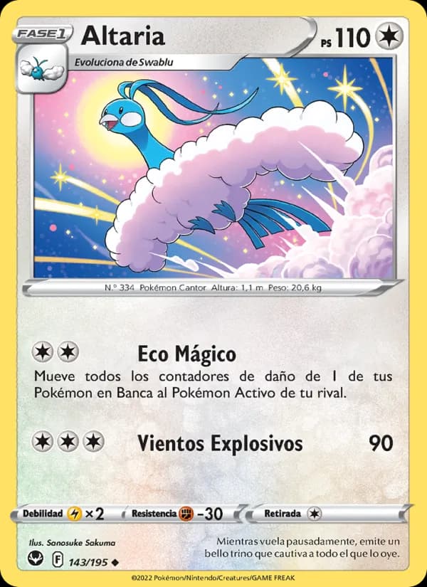 Altaria card in Spanish