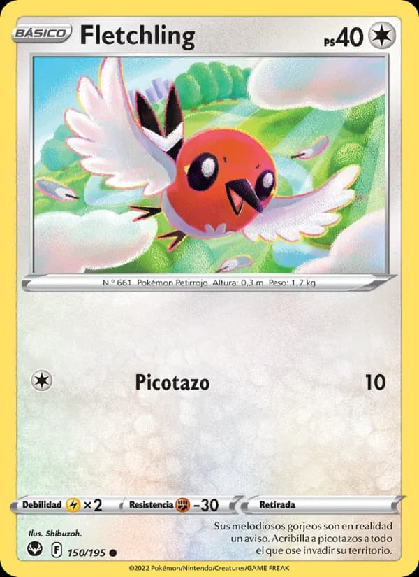 Fletchling card in Spanish