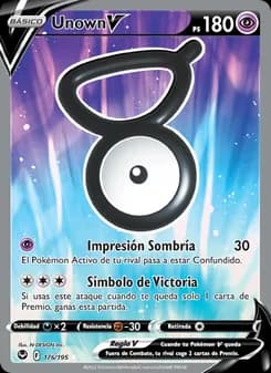 Unown V card in Spanish