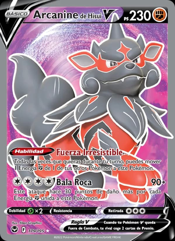 Arcanine de Hisui V card in Spanish