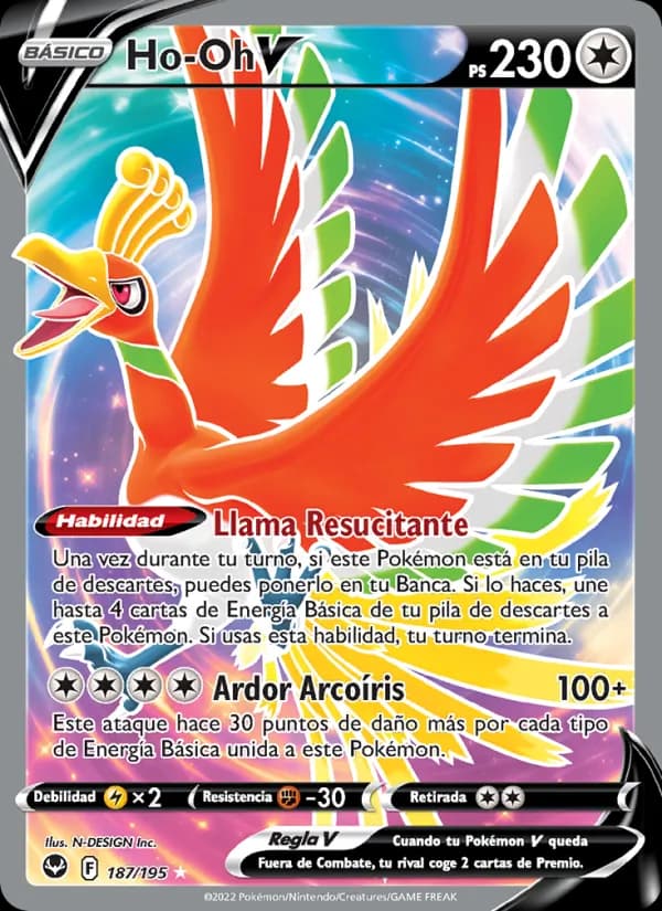 Ho-Oh V card in Spanish
