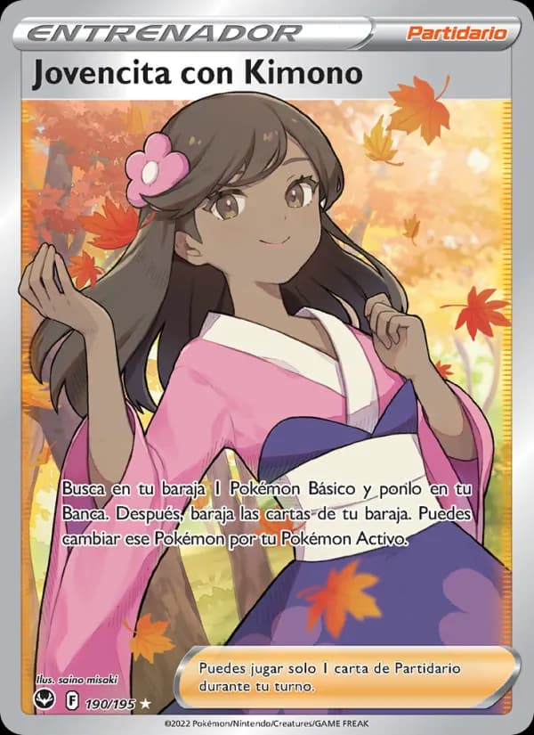 Jovencita con Kimono card in Spanish
