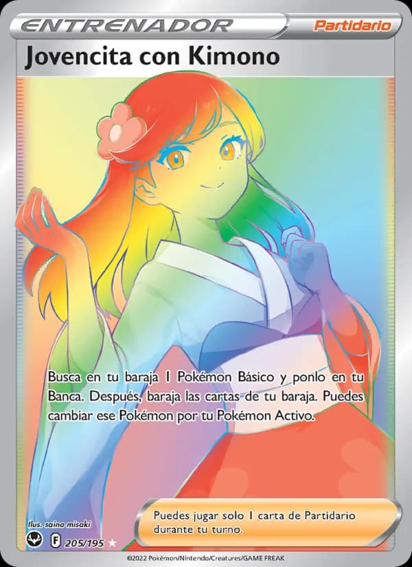 Jovencita con Kimono card in Spanish